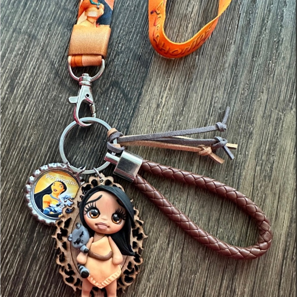 Pocahontas handmade keychain/ Pocahontas lanyard handmade